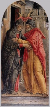 Bartolomeo Vivarini Painting - The Meeting Of Anne And Joachim Bartolomeo Vivarini